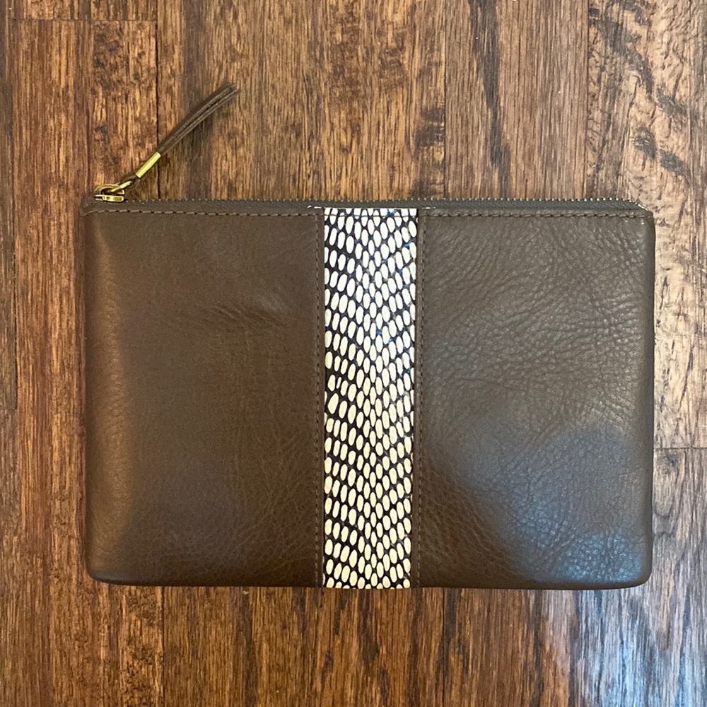 Madewell leather zip pouch